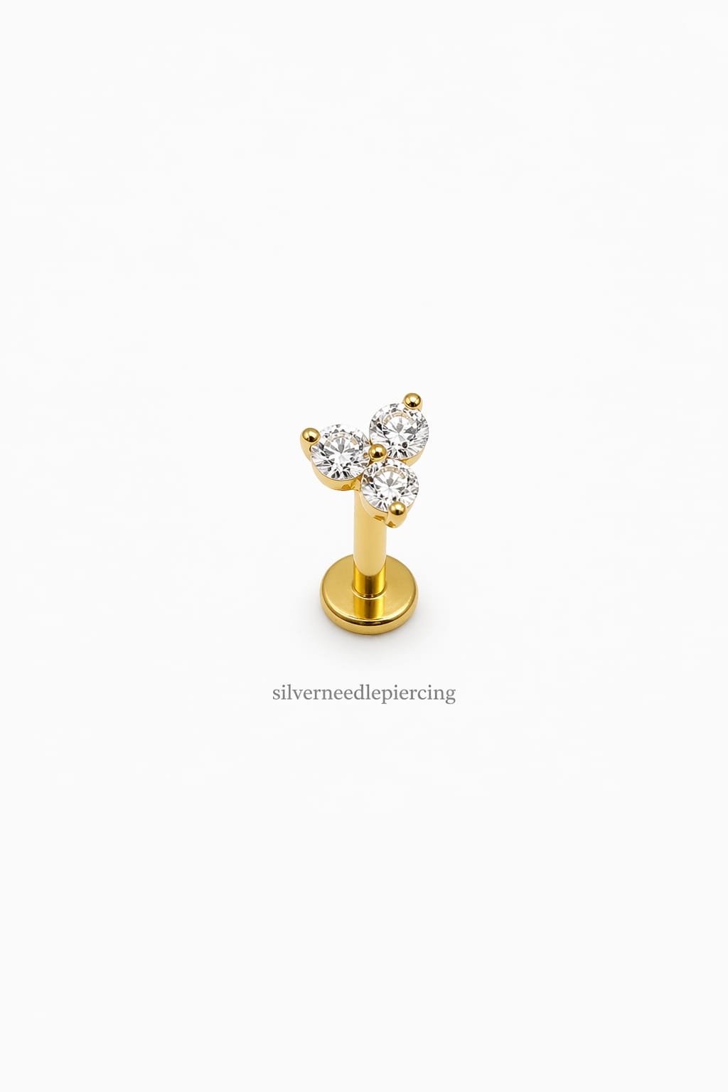 14K Gold Moissanit Trinity 3.5mm